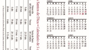 Calendario Días Santos de Dios