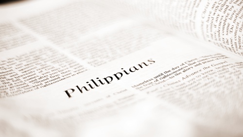 A Bible opened to the book of Philippians