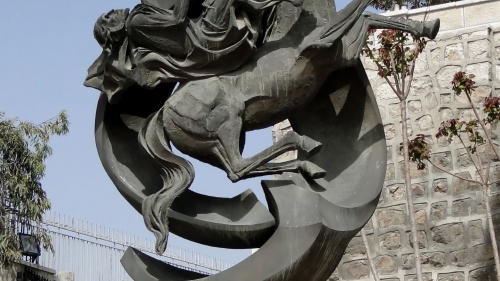 Escultura conmemorativa de Pablo en Damasco