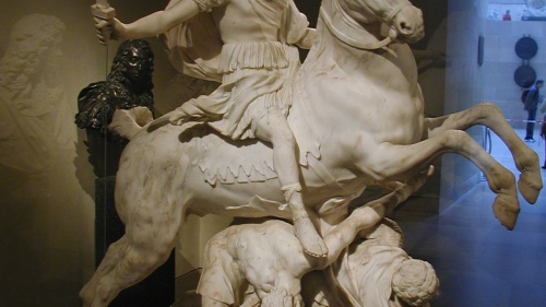 Alejandro Magno en su famoso caballo Bucéfalo