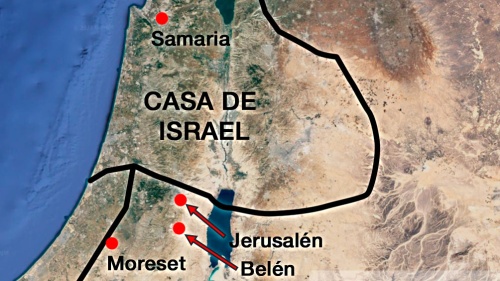 Predicaciones de Miqueas en Moreset; Isaías en Jerusalén y Oseas en Samaria.