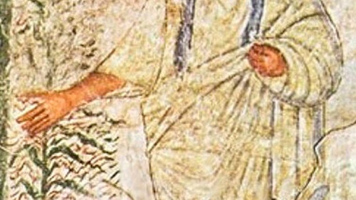 Representación de Moisés junto a la zarza que ardía