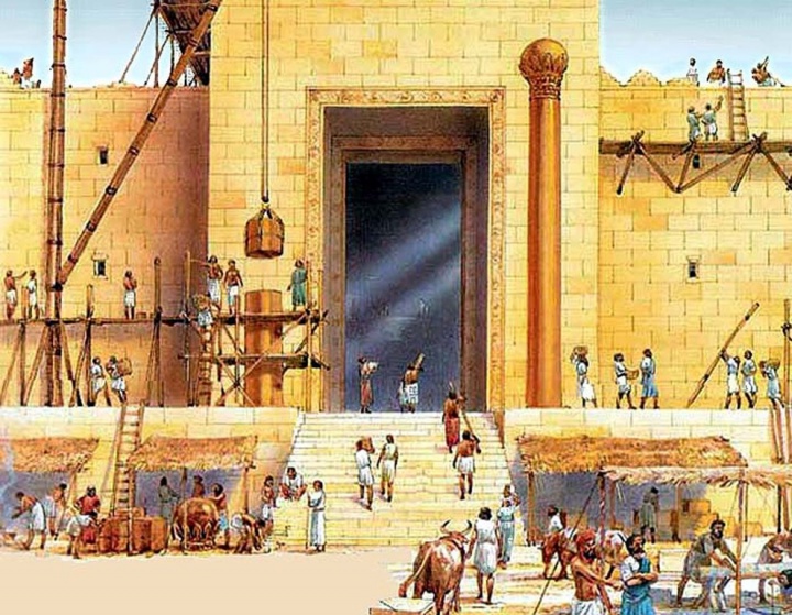 Israelitas trabajando en el Templo