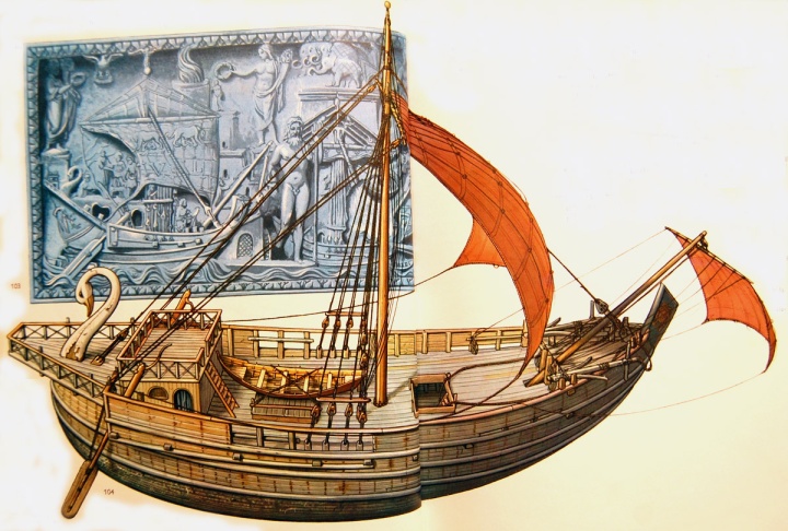 Típico barco mercante romano, posiblemente Pablo viajó en uno así.