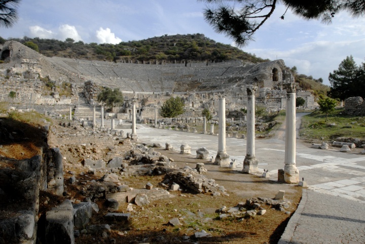 Ephesus main street and theater.