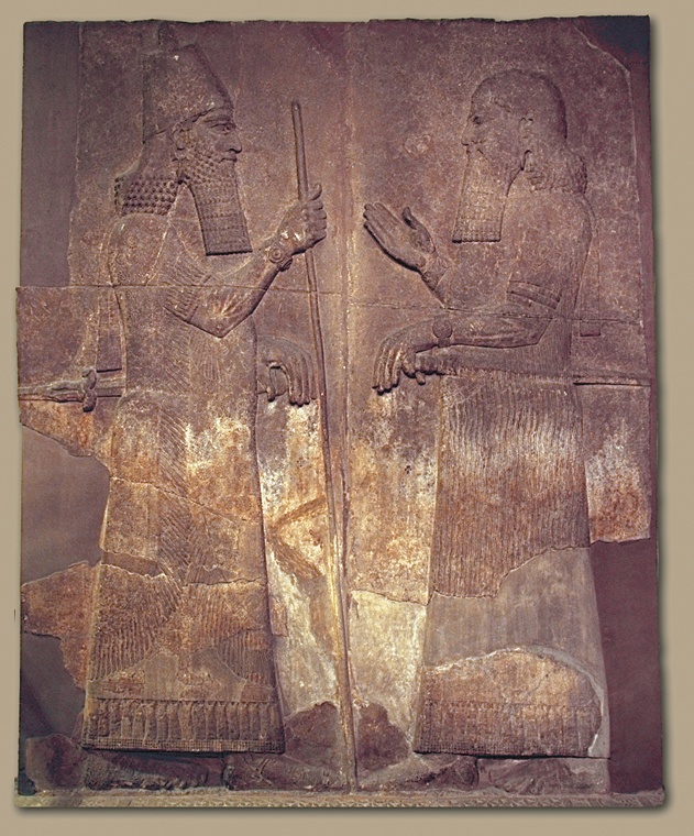 Wall mural of King Sargon of Assyria.