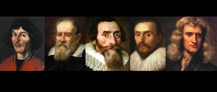 Copérnico, Galilei, Kepler, Harvey y Newton
