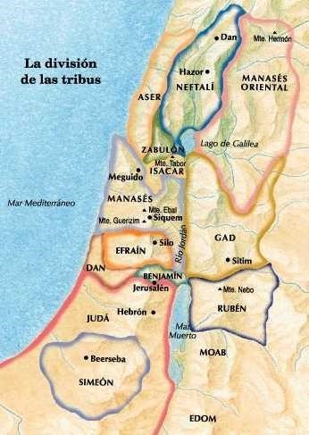 Repartición de las 12 Tribus de Israel