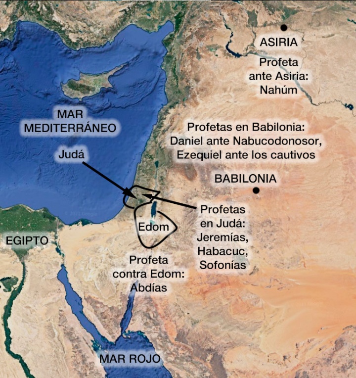 Mapa de los profetas activos por región.
