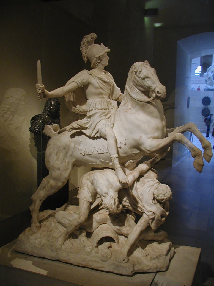 Alejandro Magno en su famoso caballo Bucéfalo