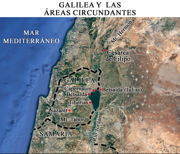 Galilea y las áreas circundantes