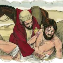 El samaritano actuó conforme a los mandamientos de Dios.