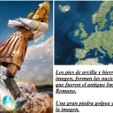 La gran imagen de los reinos del mundo es golpeada en los pies y la roca se convierte en un gran monte.