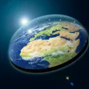 An artist's rendition of a flat earth.