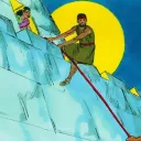 Rahab ayuda a escapar a los espías con una cuerda desde la ventana