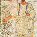 Representación de Moisés junto a la zarza que ardía