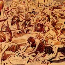 El pueblo recogiendo el Maná