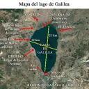Mapa del lago de Galilea