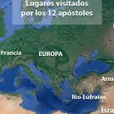 Lugares visitados por los 12 apóstoles.