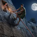 Rahab ayuda a escapar a los espías con una cuerda desde la ventana.