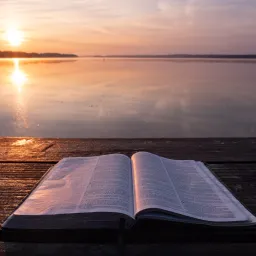 bible and sunset