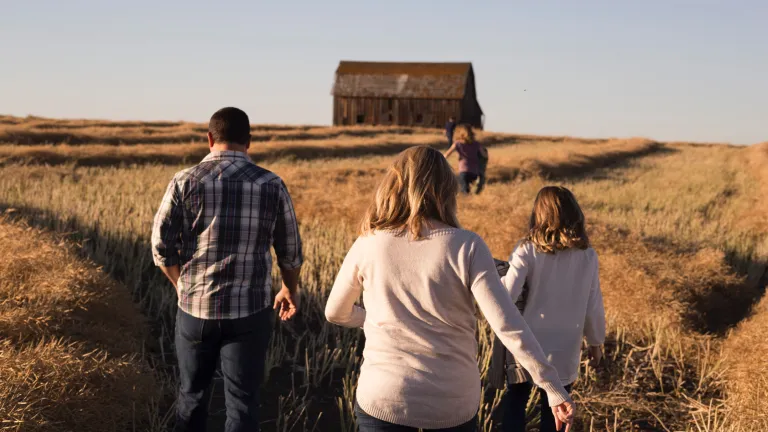 Just as human children are the same kind of beings as their parents (that is, human beings), so will God’s children be the same kind of beings as the Father and Christ (that is, divine beings). This is the awesome destiny of mankind! A family walking in a wheat field towards an old barn.