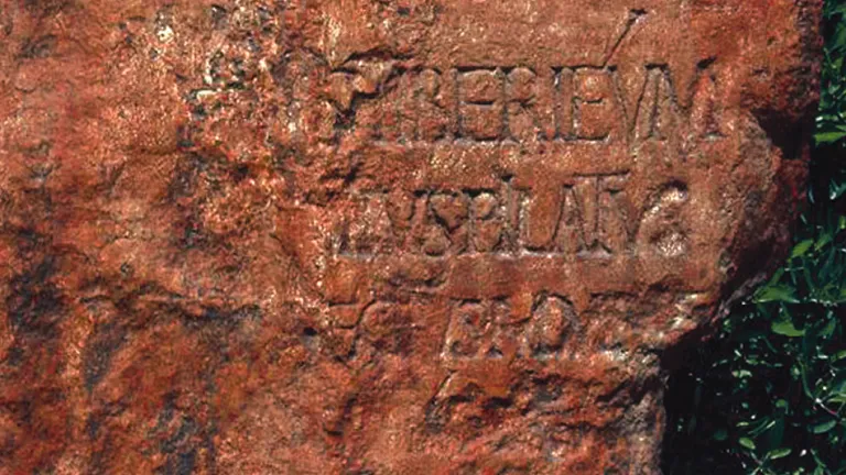 In 1961 an Italian expedition excavating Caesarea Maritima in Israel found this stone slab bearing the name of Pontius Pilate