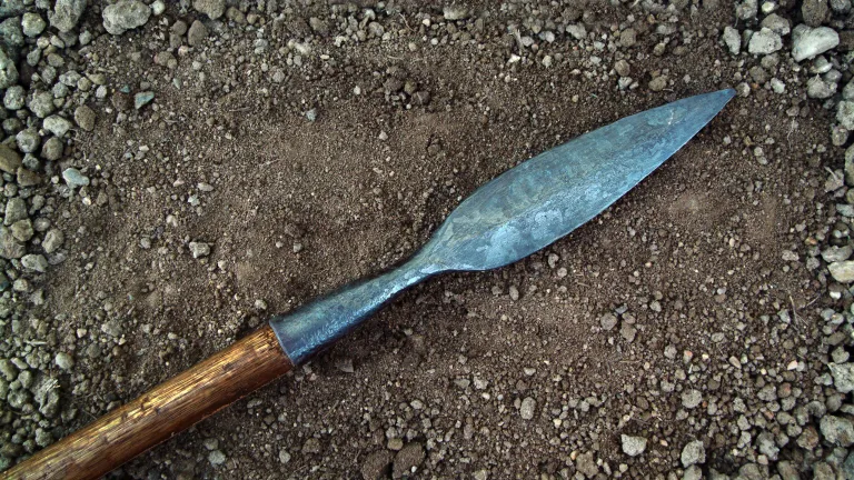 Some believe Jesus Christ died of a broken heart, but details in the Gospels tell a different story—that Jesus died from the thrust of a Roman soldier’s spear. A spear lying on the dirt.