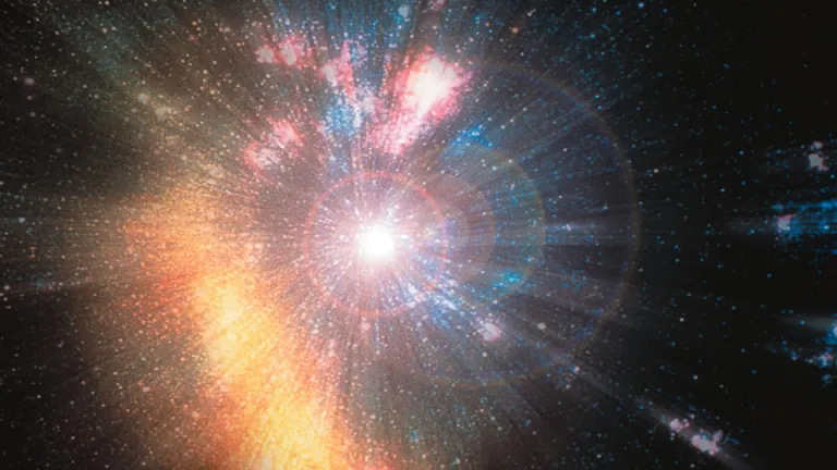 A artist illustration of galaxies.