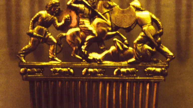 Un peine escita hecho de oro macizo.