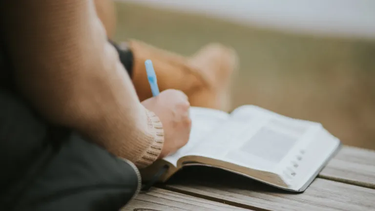 A person studying the Bible.
