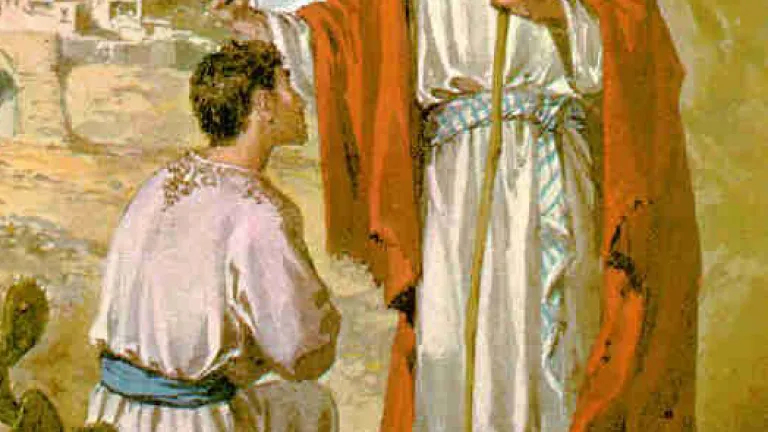 Samuel unge a Saúl como Rey