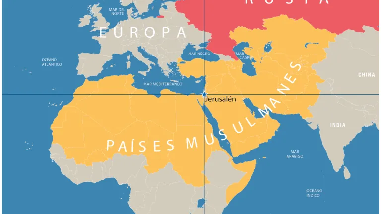 Mapa con enfoque Jerusalen