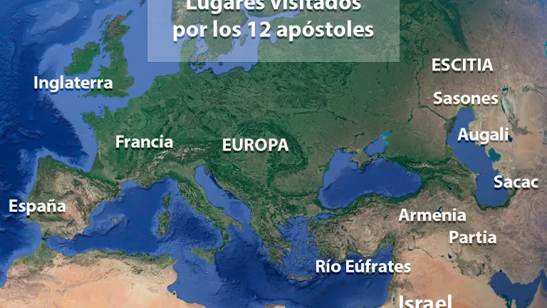 Lugares visitados por los 12 apóstoles