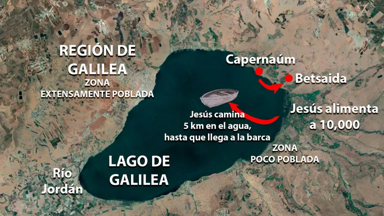 Mapa del lago de Galilea