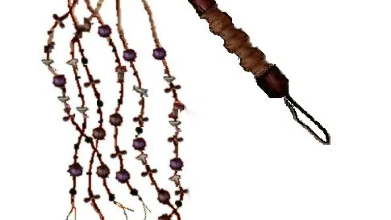 El azote se administraba con un flagelo parecido al de la ilustración, pero de tres correas