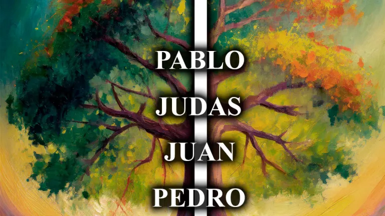 Analogía del árbol doctrinal  de los apóstoles que va desde Santiago hasta Pablo