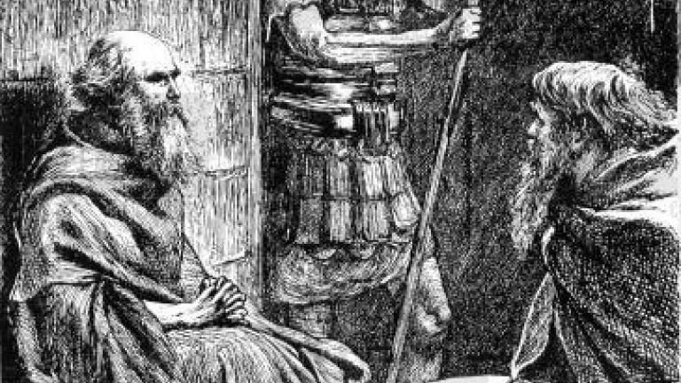 Ilustración de Pablo y Onésimo en prisión