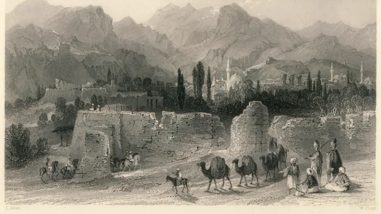 Ilustración de 1836, sobre la antigua Filadelfia, un próspero centro comercial oriental.