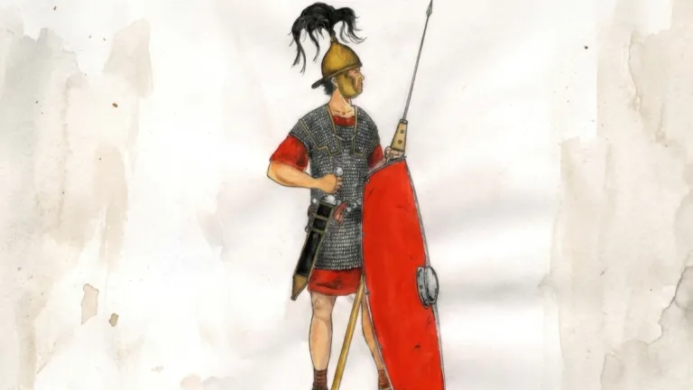 Legionario romano. Los soldados protegen el orden y merecen respeto