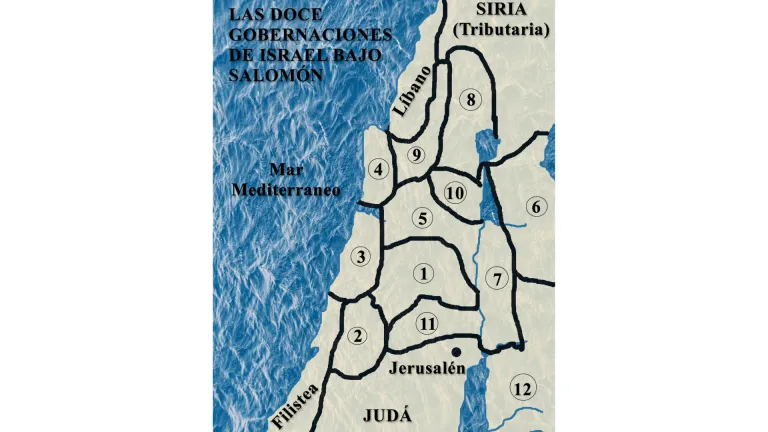 Las doce gobernaciones de Israel bajo Salomón.