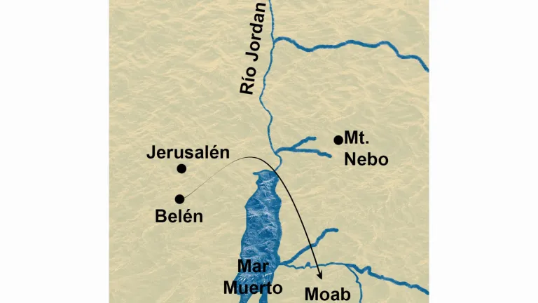Mapa de Belén y Jerusalén.