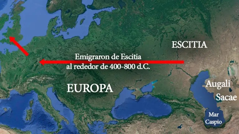Migraciones desde Escitia hacia las islas británicas.