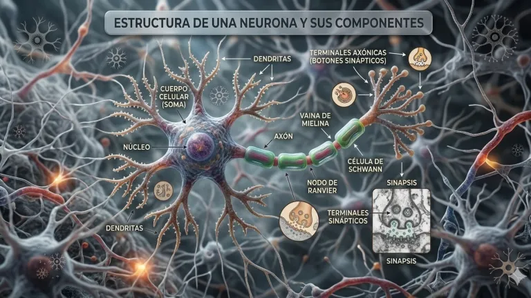 Partes de una neurona.