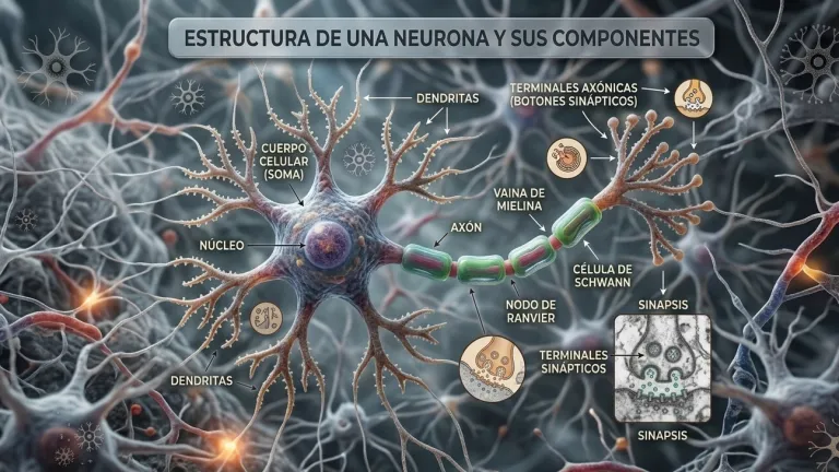 Partes de una neurona.