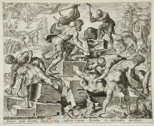 Gedeón destruye el altar de Baal.