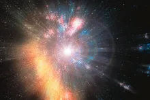 Uma ilustração artistica das galáxias.