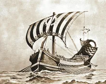 Representación artística de un velero
