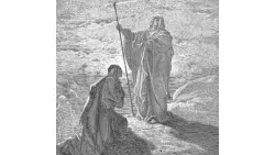 Samuel bendiciendo a Saúl.