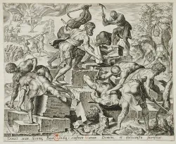 Gedeón destruye el altar de Baal.